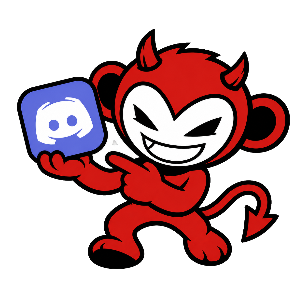 Pulse devil monkey holding a Discord icon